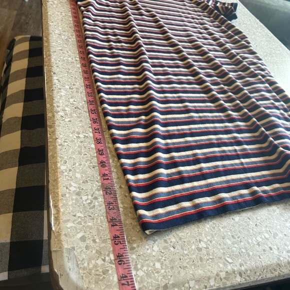 Ralph Lauren Multi Color Stripped 100% Cotton Midi Dress Button Sleeve Detail - Picture 8 of 9